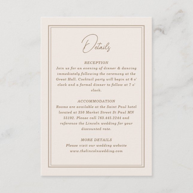 Minimaler Verzierter Rahmen Begleitkarte (Vorderseite)