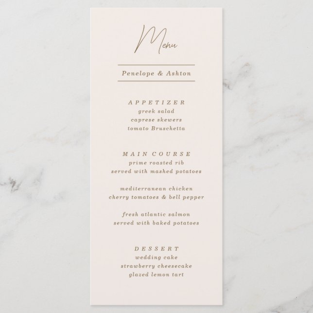 Minimaler Verzierter Rahmen Menükarte (Vorderseite)