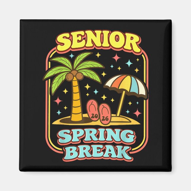 Minimaler Vintage-Abschluss Spring Break 2026 Magnet (Vorne)