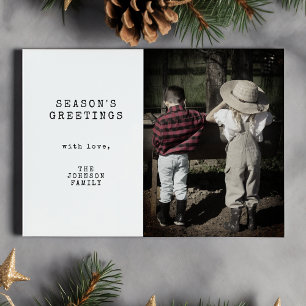 Minimaler Vintage-Weihnachtsgruß mit einem Foto Feiertagskarte