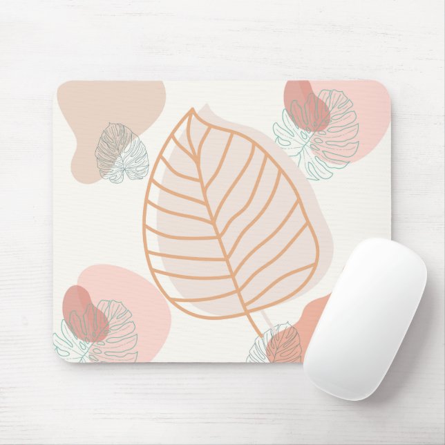 Minimaler Vintager Leaf Mousepad (Mit Mouse)