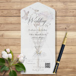 Minimaler Wasserfarben-Wildblume Bouquet QR-Code All In One Einladung<br><div class="desc">MIT ODER OHNE QR-CODE ODER ABENDESWÄHLUNGSOPTIONEN. Dieses Design zeichnet sich durch eine einfache,  zarte Aquarellfarben Wildblume Blumenstrauß aus,  die unter einem weichen,  transparenten Overlay versteckt ist. Auf der Rückklappe werden die Initialen von Braut und Bräutigam angezeigt. Einfach und elegant. Erstellt von der einfachen Farmhouse Press.</div>