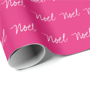 Minimaler Weihnachten Typografie magenta weiß Geschenkpapier