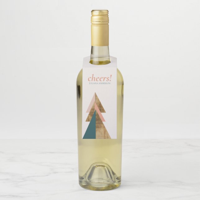 Minimaler Weihnachtsbaum Flaschenanhänger (Auf Flasche)