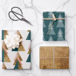 Minimaler Weihnachtsbaum Geschenkpapier Set