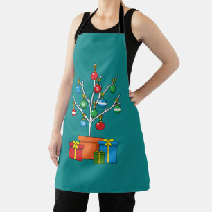 Minimaler Weihnachtsbaum mit Geschenken Schürze