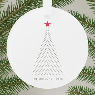 Minimaler Weihnachtsbaum   Red Star Clean Simple Ornament