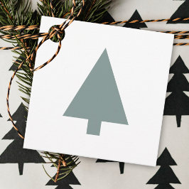Minimaler Weihnachtsbaum | Sage Green Clean Simple Geschenkanhänger