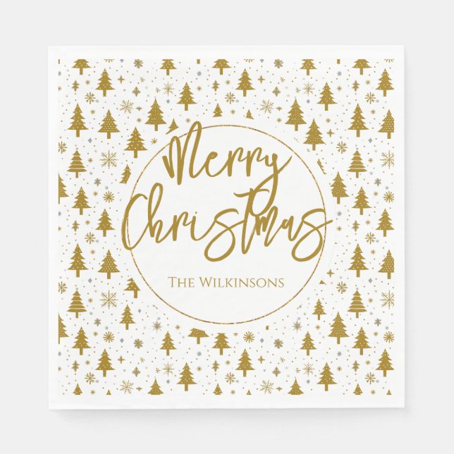 Minimaler Weihnachtsbaum Serviette (Vorderseite)