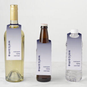 Minimaler Welcome Navy Flasche Hanger Tag Flaschenanhänger