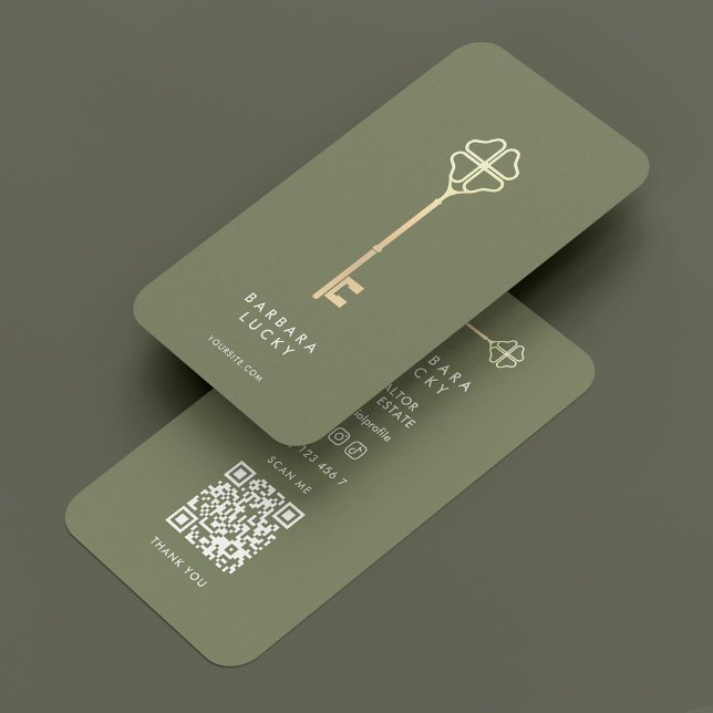 Minimaler Wert für Hypothekendarlehen Immobilien-S Visitenkarte (Mortgage Realtor Key Real Estate Minimal Sage Business Card
)