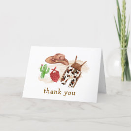 Minimaler Western Wüstenpuffer Cowboy Babydusche Dankeskarte