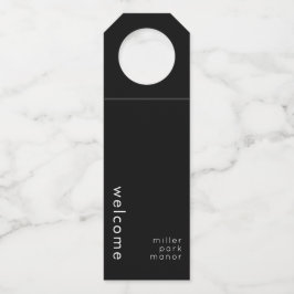 Minimaler Willkommensschild Flaschenanhänger