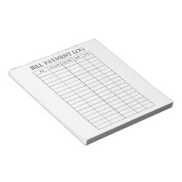 Minimaler Zahlungsprotokoll-Organizer Notizblock
