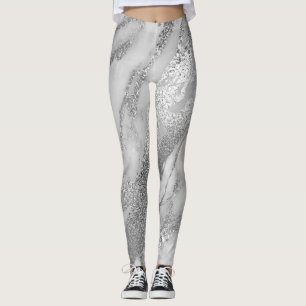 Minimales abstraktes metallisches silbernes leggings