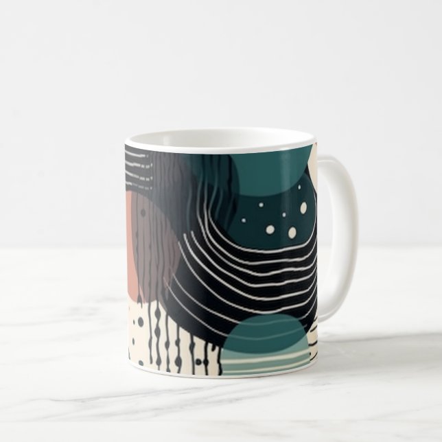 Minimales Abstraktes Nahtloses Muster - Geometrisc Kaffeetasse (VorderseiteRechts)