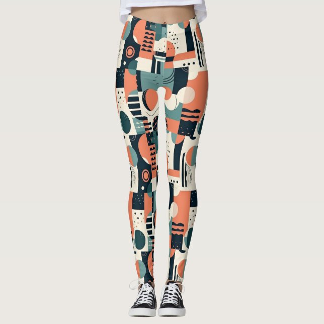 Minimales Abstraktes Nahtloses Muster - Geometrisc Leggings (Vorderseite)