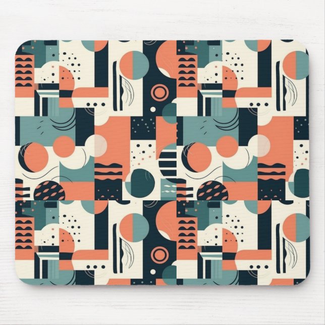 Minimales Abstraktes Nahtloses Muster - Geometrisc Mousepad (Vorne)