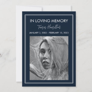 Minimales Beerdigungsprogramm für die weiße Grenze Einladung