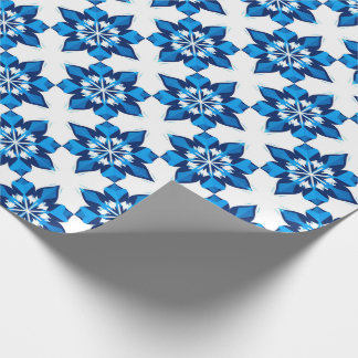 ❄ Minimales blaues Schneeflocken-Winterdesign ❄ Geschenkpapier