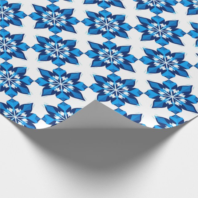❄ Minimales blaues Schneeflocken-Winterdesign ❄ Geschenkpapier (Ecke)