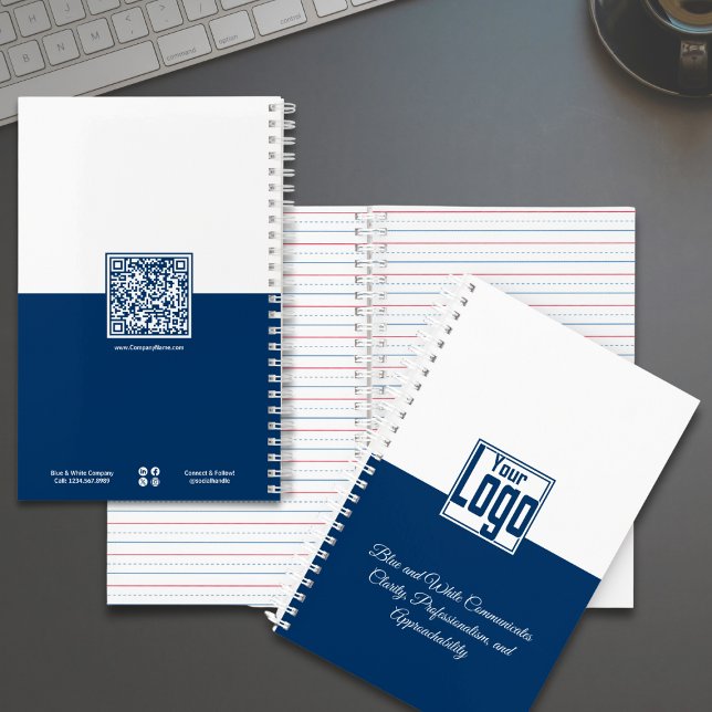 Minimales Blue & White Small Business Motto Notizbuch (Minimal Blue & White Small Business Motto Notebook)