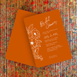 Minimales botanisches Orangen-Brautparty Einladung