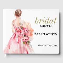 Minimales Brautparty für Wasserfarben-Hochzeitsbra Gästebuch