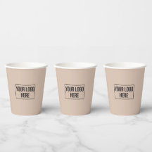 Minimales Business-Logo Einfacher Beige-Kaffee