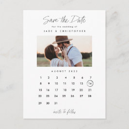 Minimales Calendar-Foto Hochzeit speichern Sie das Ankündigungspostkarte