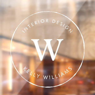 Minimales Circle Business Monogram Branding Fensteraufkleber