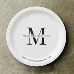 Minimales Corporate Event-Logo Pappteller<br><div class="desc">Mit diesem modernen Business Event Paper Tellers Design erstellen Sie kundenspezifische Teller. Mit einem schlichten Schwarz-Weiß-Design,  mit Platz für Ihr Logo oder Monogramm,  Firmenname und Website,  die perfekte Touch zu Ihrem Cocktail-Party,  Eröffnungsveranstaltung oder Business-Funktion.</div>