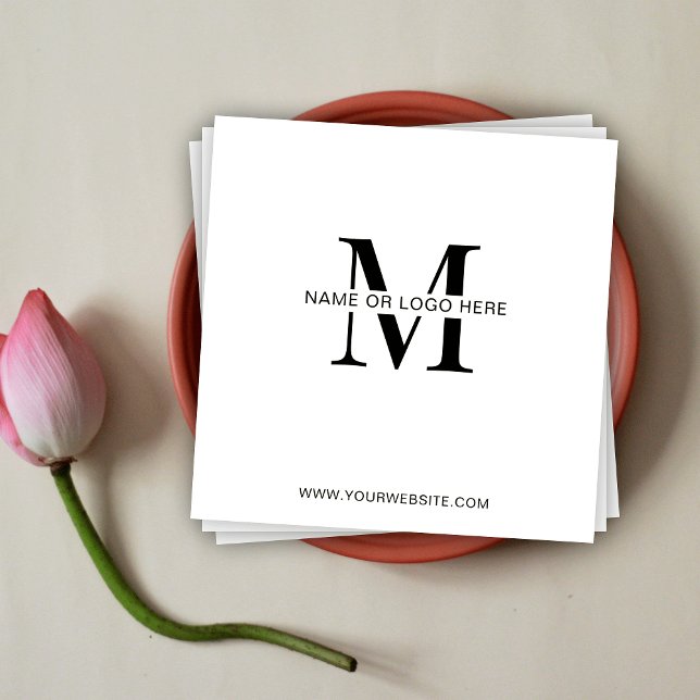 Minimales Corporate Event-Logo Serviette (Simple branded business napkins with your monogram, business name or logo)