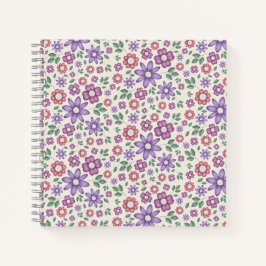 minimales creme-farbenes fantastisches Blumenmuste Notizbuch