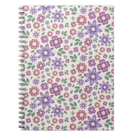 minimales creme-farbenes skurriles Blumenmuster Notizblock