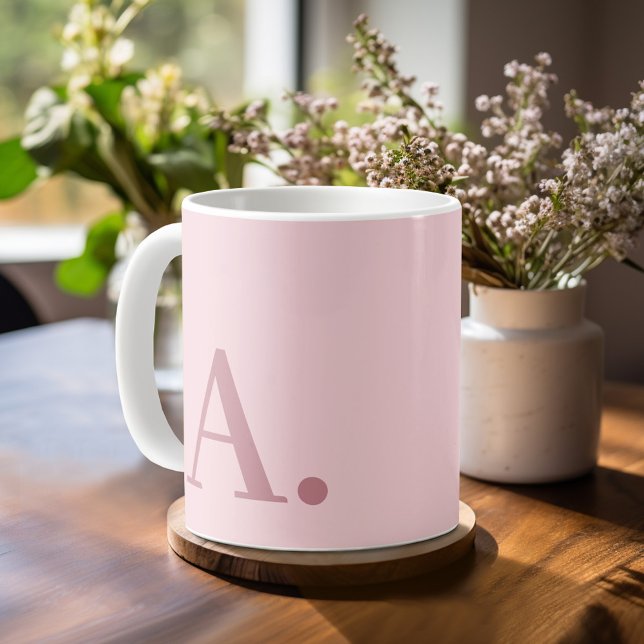 Minimales Design mit enorm moderner Monogramm-Rose Kaffeetasse (Personalized mug with monogram)