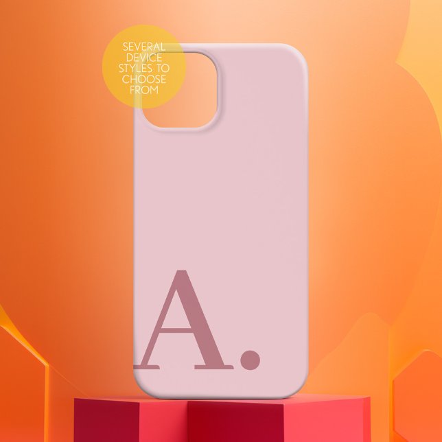 Minimales Design mit riesiger Monogramm - Rose Ros Case-Mate iPhone Hülle (Personalized Phone Case with Custom Text)