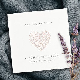 Minimales Dusky Blush Brautparty Serviette