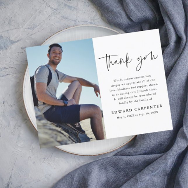 Minimales einfaches Foto zur Beerdigung Dankeskarte (Von Creator hochgeladen)