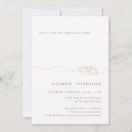 Minimales einfaches Hochzeitsring Blush Probe Dinn Einladung