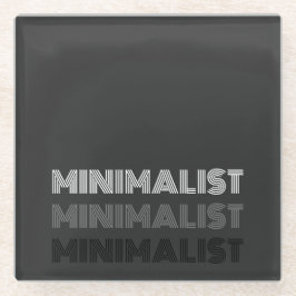 minimales, einfaches, modernes Textmonochrome Glasuntersetzer