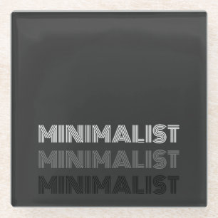minimales, einfaches, modernes Textmonochrome Glasuntersetzer