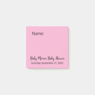 Minimales einfaches Pink Fun Due Date Baby Duwer G Post-it Klebezettel
