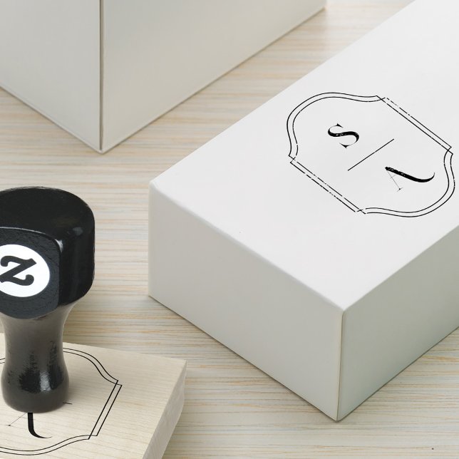 Minimales, elegantes Monogramm-Wappen für das Logo Gummistempel (Von Creator hochgeladen)