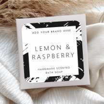 Minimales Etikett für schwarz-weiße Buschstriche