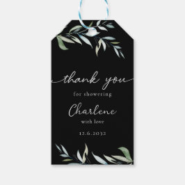 Minimales, Eucalyptus, Schwarz, Brautparty Geschenkanhänger