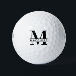 Minimales fett Monogramm mit Name Golfball<br><div class="desc">Ein einzigartiger und dennoch minimaler Monogramm-Golfball mit Ihrem einzigartigen Monogramm-Buchstaben / Namen.</div>