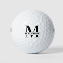Minimales fett Monogramm mit Name Golfball