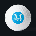 Minimales fett Monogramm mit Name | Himmelblau Golfball<br><div class="desc">Ein einzigartiger und dennoch minimaler Sky Blue Monogram Golfball mit Ihrem einzigartigen Monogramm-Buchstaben und Namen.</div>