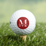Minimales fett Monogramm mit Name | Raspberry Red Golfball<br><div class="desc">Ein einzigartiger und dennoch minimaler Raspberry Red Monogram Golfball mit Ihrem einzigartigen Monogramm Buchstaben und Namen.</div>
